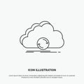 cloud, syncing, sync, data, synchronization Icon. Line vector gray symbol for UI and UX, website or mobile application Royalty Free Stock Photo