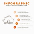 cloud, syncing, sync, data, synchronization Infographics Template for Website and Presentation. Line Gray icon with Orange Royalty Free Stock Photo