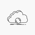 cloud, syncing, sync, data, synchronization Line Icon. Vector isolated illustration Royalty Free Stock Photo