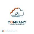 cloud, syncing, sync, data, synchronization Logo Design. Blue an