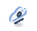 Cloud technologies isometric icon. Vector 3D illustration for web design