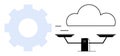 Cloud Computing and Automation Concept with Gear and Balancing Scale Icon Royalty Free Stock Photo