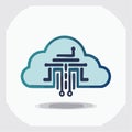 Cloud Technology Circuit Board Icon (1 Royalty Free Stock Photo