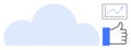 Cloud Technology with Growth Graph and Thumbs-Up Icon Positive Business Trends Royalty Free Stock Photo