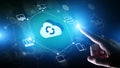 Cloud technology Computing and data storage. Internet and networking concept on virtual screen. Royalty Free Stock Photo