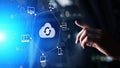 Cloud technology Computing and data storage. Internet and networking concept on virtual screen. Royalty Free Stock Photo