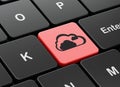 Cloud technology concept: Cloud on computer keyboard background Royalty Free Stock Photo