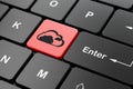 Cloud technology concept: Cloud on computer keyboard background Royalty Free Stock Photo