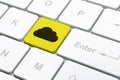 Cloud technology concept: Cloud on computer keyboard background Royalty Free Stock Photo