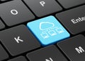 Cloud technology concept: Cloud Network on computer keyboard background Royalty Free Stock Photo