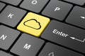 Cloud technology concept: Cloud on computer keyboard background Royalty Free Stock Photo