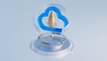 Cloud technology concept. Computing data storage. Software infrastructure. 3d rendering Royalty Free Stock Photo