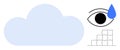 Cloud Technology Concept With Eye Icon and Puzzle Visualization Royalty Free Stock Photo