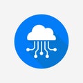 Cloud technology concept flat vector icon. Cloud connections icon. Royalty Free Stock Photo