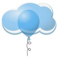 Cloud technology concept illustration. Freedom - vector illustration of a blue balloon on a sky background Royalty Free Stock Photo