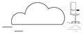 Cloud Technology Concept with Office Chair Remote Work and Modern Digital Innovation Royalty Free Stock Photo