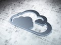 Cloud technology concept: Silver Cloud on digital background Royalty Free Stock Photo