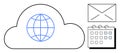 Cloud Technology Connecting Global Communication, Email, and Scheduling Needs Royalty Free Stock Photo