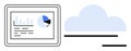 Cloud Computing and Data Analytics Concept with Tablet Graphs and Cloud Icon Royalty Free Stock Photo