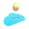 Cloud technology donation coin payment emblem