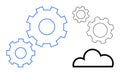 Cloud Technology and Gear Mechanisms Representing Collaboration and Automation Royalty Free Stock Photo