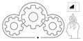 Cloud Technology and Business Development Symbol with Gear Wheels and Innovation Concepts Royalty Free Stock Photo