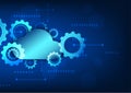 Cloud technology with gears A concept cloud technology that gradually drives the progress of the business that is used to send Royalty Free Stock Photo