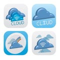 Cloud technology icon set Royalty Free Stock Photo