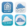 Cloud technology icon set Royalty Free Stock Photo