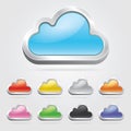 Cloud technology icons set.