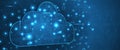 Cloud technology. Integrated digital web concept background Royalty Free Stock Photo
