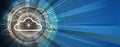 Cloud technology. Integrated digital web concept background Royalty Free Stock Photo