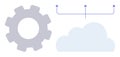 Cloud Technology Integration with Gear Mechanism and Connection Nodes Royalty Free Stock Photo