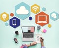 Cloud Technology Internet Online Graphic Concept Royalty Free Stock Photo