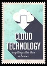 Cloud Technology on Light Blue in Flat Design. Royalty Free Stock Photo