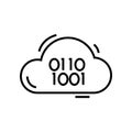 Cloud technology line icon, concept sign, outline vector illustration, linear symbol. Royalty Free Stock Photo