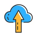 Cloud technology line icon. File upload icon. Data save concept. Vector illustration Royalty Free Stock Photo