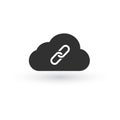 Cloud Technology Link Hyperlink Vector Icon Illustration isolated on white background