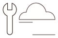 Cloud Technology Maintenance and Support Concept with Simple Line Art Royalty Free Stock Photo