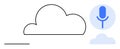 Cloud Technology with Microphone Symbolizing Voice-Activated Services and Data Storage Royalty Free Stock Photo