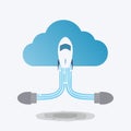 Cloud Technology Rocket Launch Concept Royalty Free Stock Photo