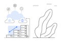 Cloud Technology with Server Network Illustrating Data Storage and Connectivity Royalty Free Stock Photo