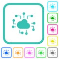 Cloud technology solid vivid colored flat icons Royalty Free Stock Photo