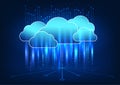 Cloud technology There is a circuit board connected to the cloud. Refers to cloud technology that is used to store data via the