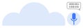 Cloud Computing and Voice Recognition Concept with Binary Code Speech Bubble and Microphone Icon Royalty Free Stock Photo