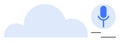 Cloud Technology and Voice Recognition Concept with Microphone Icon Royalty Free Stock Photo