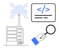 Cloud Computing, Data Server, Web Development, and Code Debugging Concept Royalty Free Stock Photo