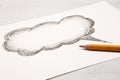 Cloud for a text drawn with pencil