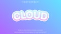 Cloud text effect template. Editable. EPS 10 Royalty Free Stock Photo