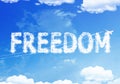Cloud text : FREEDOM on the sky.